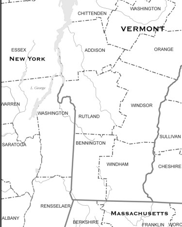 VERMONT MAP COUNTY OUTLINE download to your computer